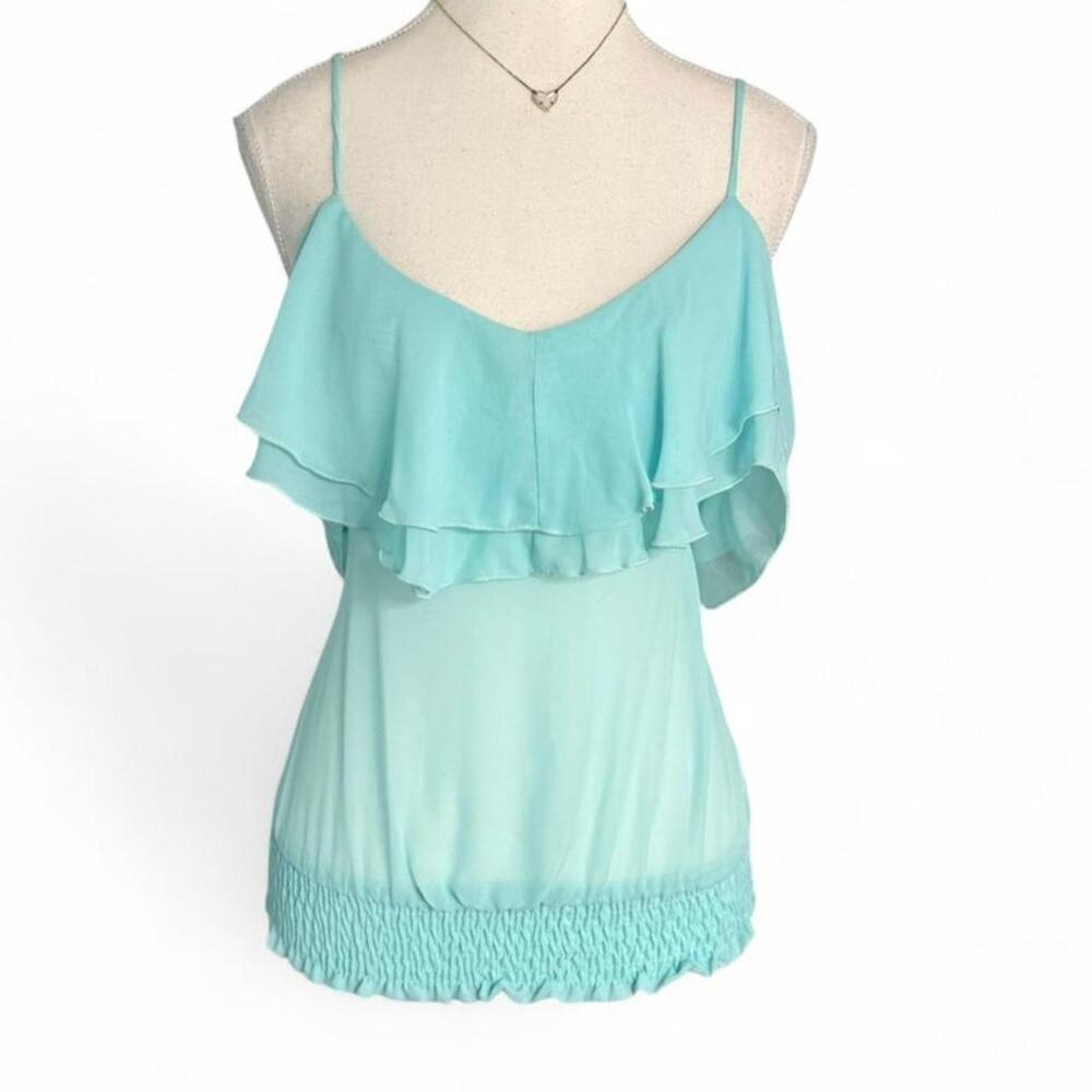 Ice Blue Y2K Early 2000s Summer Cami Top Womens size M Vintage Charolette Russe
